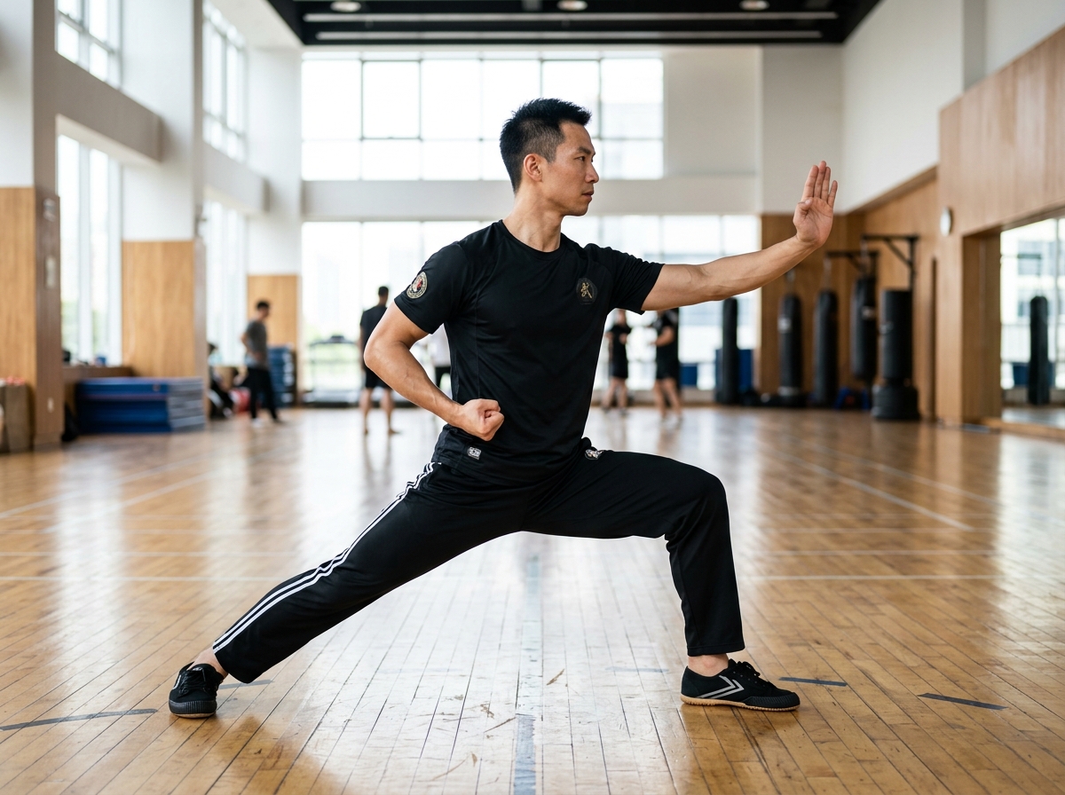 Wushu training in actie